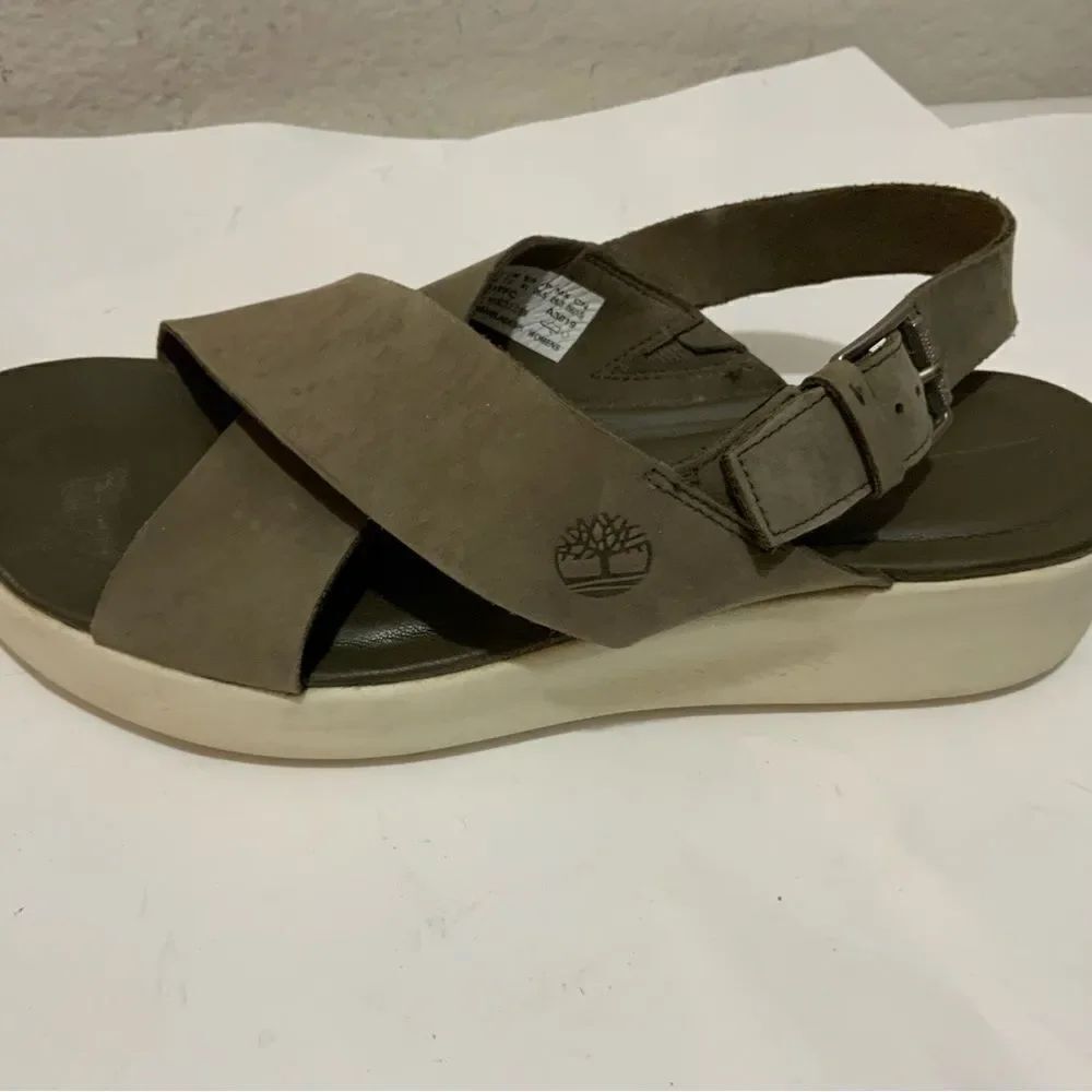 Women's Timberland Wilesport Olive Green Leather Strap Sandals olive Size 9.5 W
